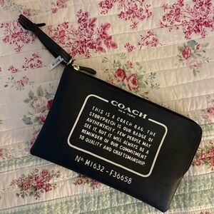 Coach Storypatch Black Leather Wrislet - NWT